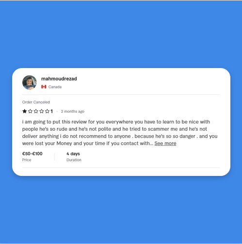 Fiverr 1 Star Review