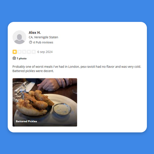 تقييمات Yelp 1 نجمة